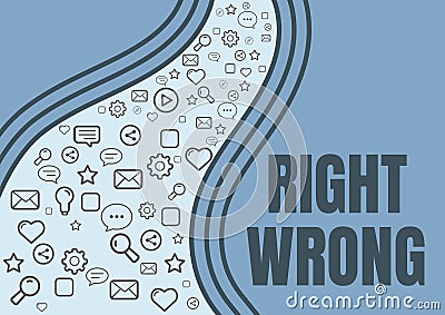 Handwriting text Right Wrong. Business showcase choose between two decisions correct and bad one to make Icons Stock Photo