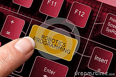 Handwriting text Robotics Programming. Conceptual photo software that used to perform autonomous tasks Stock Photo