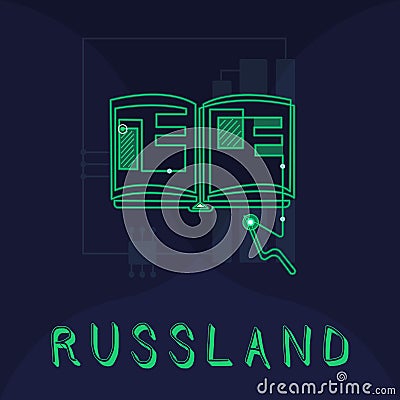 Handwriting text Russland. Concept meaning former empire of eastern Europe and northern Asia Slavic Stock Photo