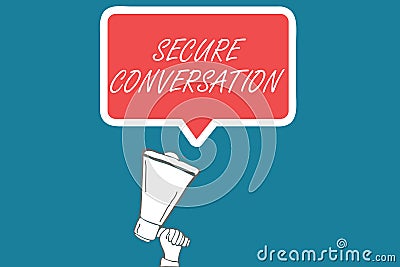 Handwriting text Secure Conversation. Concept meaning Secured Encrypted Communication between Web Services Stock Photo