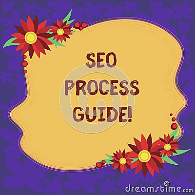 Handwriting text Seo Process Guide. Concept meaning set actions improve online visibility website in engines Blank Stock Photo