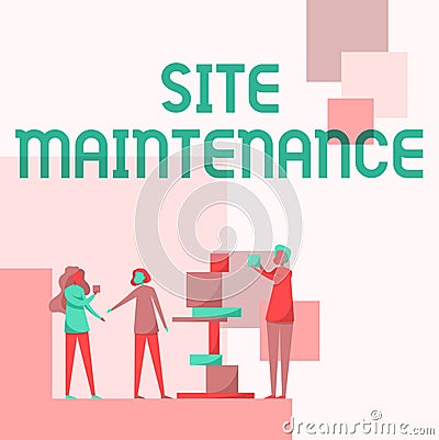 Handwriting text Site Maintenance. Conceptual photo keeping the website secure updated running and bugfree Three Stock Photo