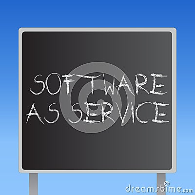 Handwriting text Software As Service. Concept meaning On Demand licensed on Subscription and centrally hosted Stock Photo