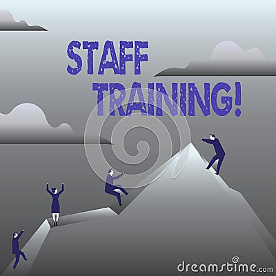 Handwriting text Staff Training. Concept meaning Teaching Teamwork new things Employee Education Preparation. Stock Photo