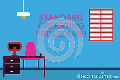 Handwriting text Standard Operating Procedure. Concept meaning Detailed directions on how to perform a routine Work Stock Photo