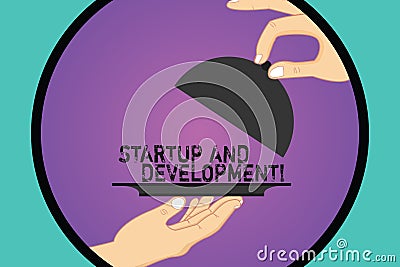 Handwriting text Start Up And Development. Concept meaning New business success corporate project strategy Hu analysis Stock Photo