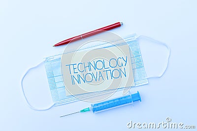 Writing displaying text Technology Innovation. Conceptual photo advanced net connected devices a Creative Technique Stock Photo