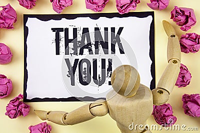 Handwriting text Thank You Motivational Call. Concept meaning Appreciation greeting Acknowledgment Gratitude written on Sticky Not Stock Photo