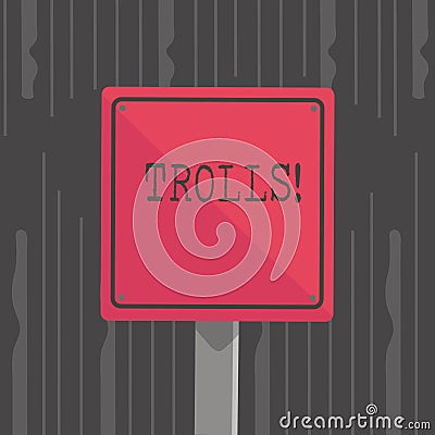 Handwriting text Trolls. Concept meaning Online troublemakers posting provocative inflammatory messages 3D Square Blank Stock Photo