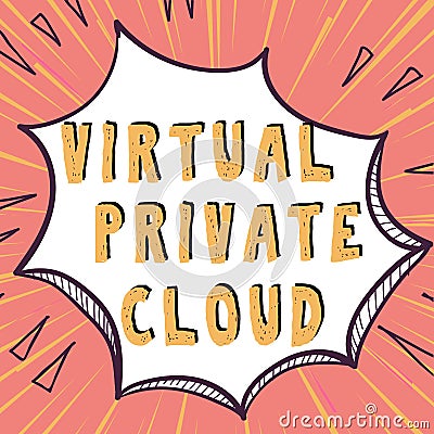 Writing displaying text Virtual Private Cloud. Word Written on configurable pool of shared computing resources Stock Photo
