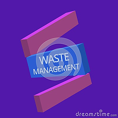 Handwriting text Waste Management. Concept meaning actions required manage rubbish inception to final disposal Stock Photo