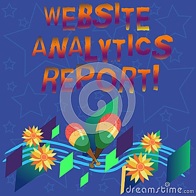 Handwriting text Website Analytics Report. Concept meaning procedures used to optimize the rank of the website Colorful Stock Photo