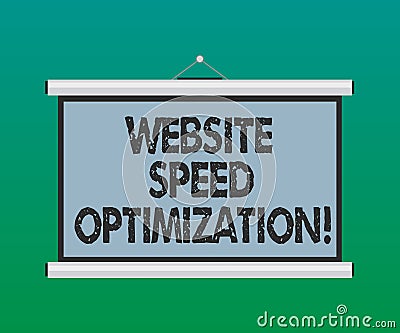 Handwriting text Website Speed Optimization. Concept meaning Improve website speed to drive business goals Blank Stock Photo