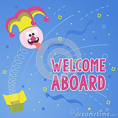 Handwriting text Welcome AboardExpression of greetings to a person whose arrived is desired. Business showcase Stock Photo