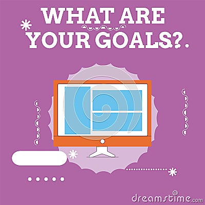 Handwriting text What Are Your Goals question. Concept meaning ask the Desired End Results to know the plans Stock Photo