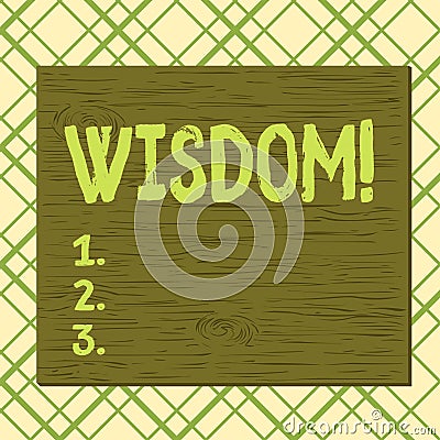 Handwriting text Wisdom. Concept meaning the ability to use your knowledge and experience to make decisions Square Stock Photo