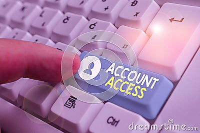 Handwriting text writing Account Access. Concept meaning having permission to use particular data on a computer Stock Photo
