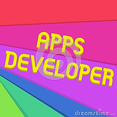 Handwriting text writing Apps Developer. Concept meaning Graphic artist Software Programmer and Analyst Experts Stock Photo