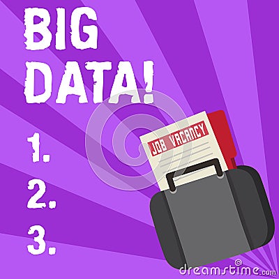Handwriting text writing Big Data. Concept meaning extremely large sets that may be analysed to reveal patterns Stock Photo