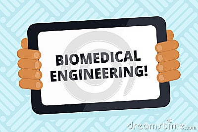 Handwriting text writing Biomedical Engineering. Concept meaning advances knowledge biology medicine improves health Stock Photo