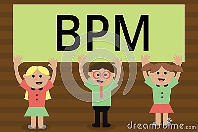 Handwriting text writing Bpm. Concept meaning Discipline of improving a business process Executing improvements Stock Photo