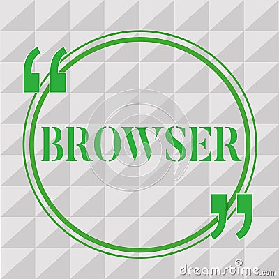 Handwriting text writing Browser. Concept meaning Computer program Graphical user interface Displaying HTML files Stock Photo