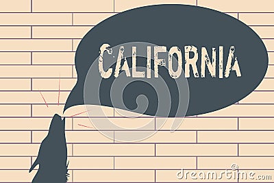 Handwriting text writing California. Concept meaning State on west coast United States of America Beaches Hollywood Stock Photo