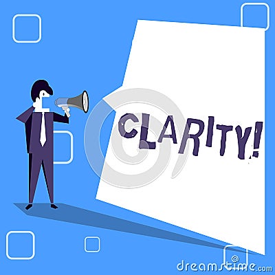Handwriting text writing Clarity. Concept meaning Certainty Precision Purity Comprehensibility Transparency Accuracy Stock Photo