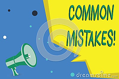 Handwriting text writing COMMON MISTAKES. Concept meaning Prevalent error and issues that occur repetitively Stock Photo