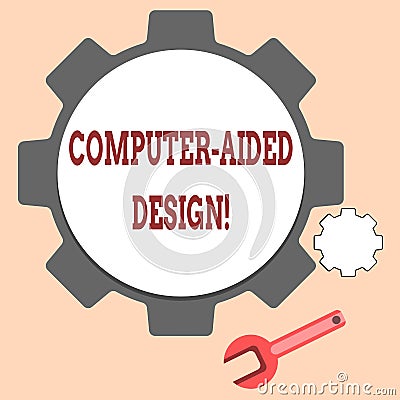 Handwriting text writing Computer Aided Design. Concept meaning CAD industrial designing by using electronic devices. Stock Photo