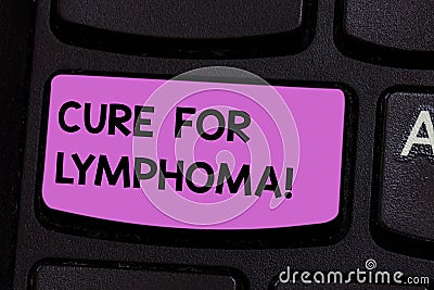 Handwriting text writing Cure For Lymphoma. Concept meaning restore bone marrow by dose chemotherapy radiation therapy Stock Photo