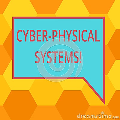 Handwriting text writing Cyber Physical Systems. Concept meaning Mechanism controlled by computerbased algorithms Blank Stock Photo
