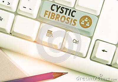 Handwriting text writing Cystic Fibrosis. Concept meaning a hereditary disorder affecting the exocrine glands Stock Photo