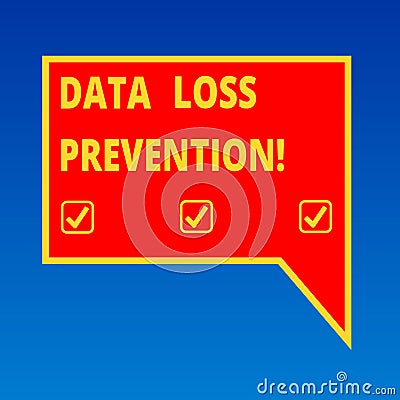 Handwriting text writing Data Loss Prevention. Concept meaning Software that detects potential data breaches Blank Stock Photo