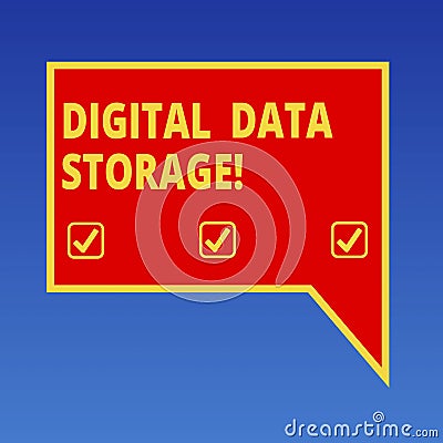 Handwriting text writing Digital Data Storage. Concept meaning format for storing and backing up computer data on tape Stock Photo