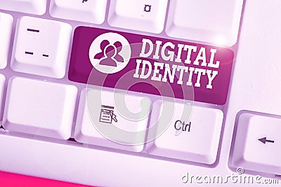 Handwriting text writing Digital Identity. Concept meaning networked identity adopted or claimed in cyberspace. Stock Photo