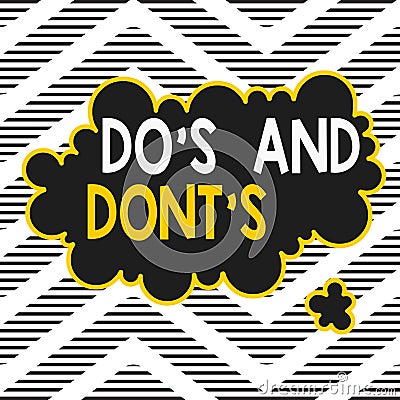 Handwriting text writing Do S And Dont S. Concept meaning Rules or customs concerning some activity or actions Stock Photo