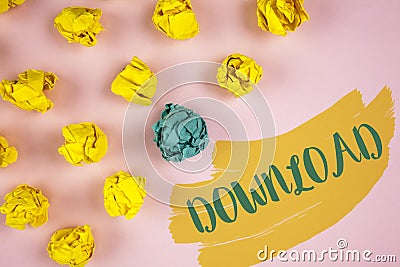 Handwriting text writing Download. Concept meaning Saving multiple file attachments to local hard disk drive location written on P Stock Photo