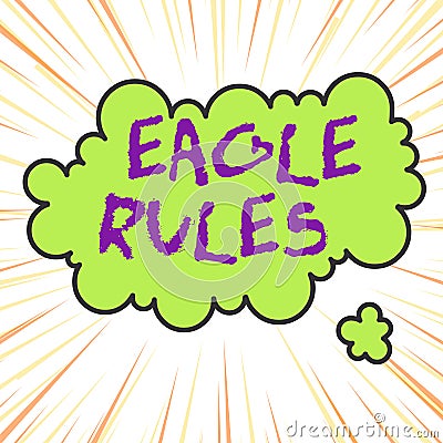 Handwriting text writing Eagle Rules. Concept meaning a huge set of design rules which your layout needs to pass Stock Photo