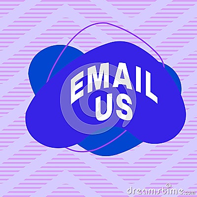 Handwriting text writing Email Us. Concept meaning Sending a commercial message to a group of showing using mail Stock Photo