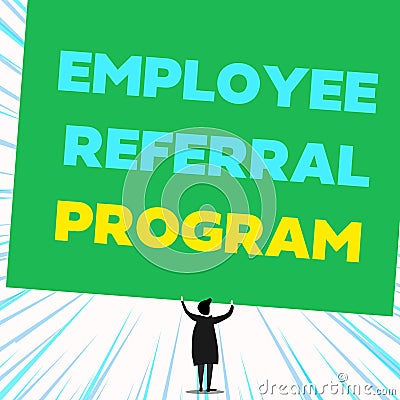 Handwriting text writing Employee Referral Program. Concept meaning employees recommend qualified friends relatives Back view Stock Photo