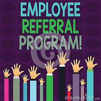 Handwriting text writing Employee Referral Program. Concept meaning internal recruitment method employed by Stock Photo