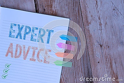 Handwriting text writing Expert Advice. Concept meaning Sage Good Word Professional opinion Extensive skill Ace Striped Stock Photo