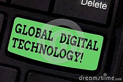 Handwriting text writing Global Digital Technology. Concept meaning Digitized information in the form of numeric code Stock Photo