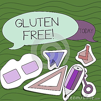 Handwriting text writing Gluten Free. Concept meaning Diet with products not containing ingredients like wheat. Stock Photo