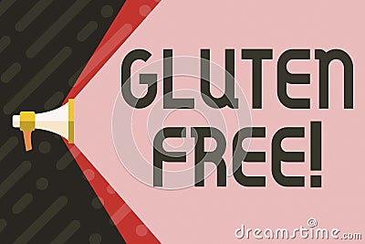 Handwriting text writing Gluten Free. Concept meaning Diet with products not containing ingredients like wheat Stock Photo