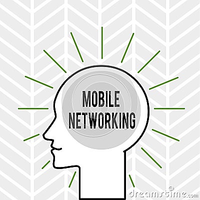 Handwriting text writing Mobile Networking. Concept meaning Communication network where the last link is wireless Stock Photo