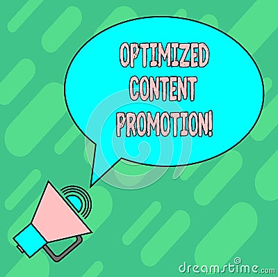 Handwriting text writing Optimized Content Promotion. Concept meaning making website attractive to search engines Blank Stock Photo