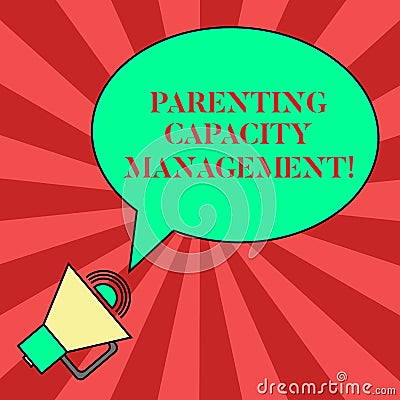 Handwriting text writing Parenting Capacity Management. Concept meaning parents ability to protect children from risk Stock Photo