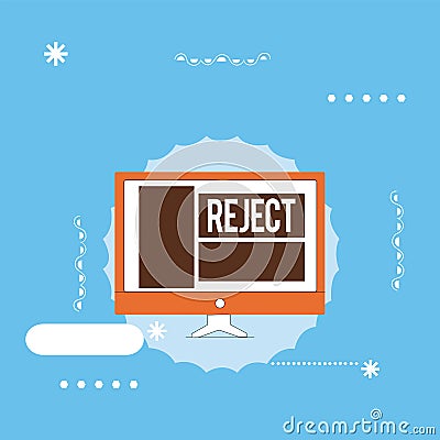 Handwriting text writing Reject. Concept meaning dismiss as inadequate unacceptable or faulty Dont accept offer Stock Photo